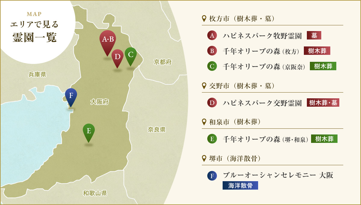 エリアで見る霊園一覧