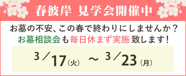 春彼岸 見学会開催中