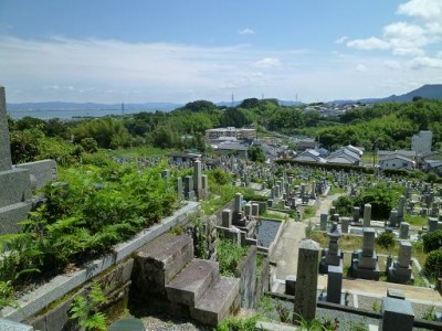 石碑解体工事