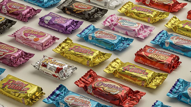 派手な包装のお菓子